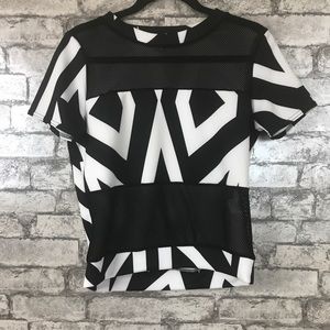 Nicki Minaj Black and White Short Sleeve Shirt